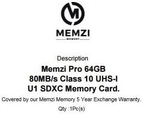 ממזי פרו 64 ג 'יגה-בייט כרטיס זיכרון 10 80 מגהבייט/ש לפוג' יפילם פיינפיקס פ665 אקסאר, פ660 אקסאר, פ605 אקסאר, פ600 אקסאר, פ550 אקסאר, פ505 אקסאר, פ500 אקסאר מצלמות דיגיטליות