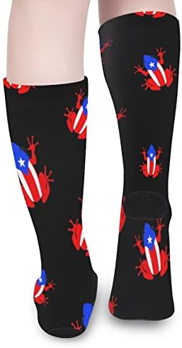 צפרדע דגל פוארטו ריקו צבע תואם גרביים תואמים בברך אתלטית גרביים גבוהים לגברים נשים