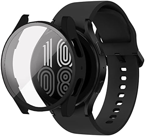 Awaduo Smartwatch כיסוי מלא כיסוי מחשב מגן על כיסוי מגן עם מגן מסך זכוכית מחוסמת תואם ל- Samsung Galaxy Watch 5 44 ממ, אביזרי שעון רכים ועמידים