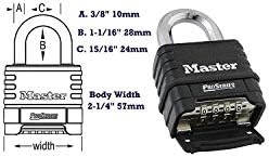 Masterlock 1178D משולב מנעול, גוף יצוק למות, 8 חבילות שחור/כסף