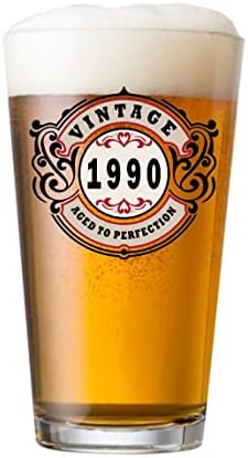 סיריוקס וינטג ' 1991 16 עוז ליטר בירה סודה פאב זכוכית-בגילאי לשלמות - מתנות יום הולדת 32 בשבילו גברים-32 שנים קישוטים יום השנה לנשים שלה