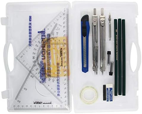 בוטומשין גיאומטריה מצפן קלטת עם מחק עיפרון קלטת סרגל מצפן לציור ציור הנדסה ציוד משרדי בניין