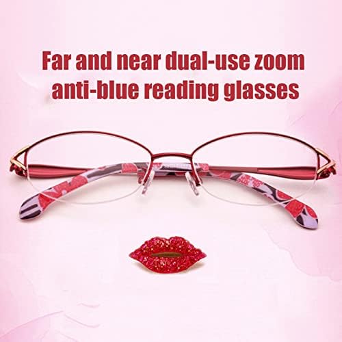 ZQKJLH משקפי קריאה חכמים עם התאמה אוטומטית, לנשים רחוק וכמעט שימוש כפול- משקפי אור כפול זום פרוגרסיביים