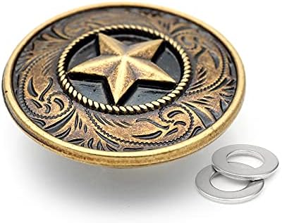 Craftmemore Star Navajo Coin Coin Concho בורג גב קאובוי קרב שיילד עור קישוט 1-1/4 אינץ '2 יחידות CHS47