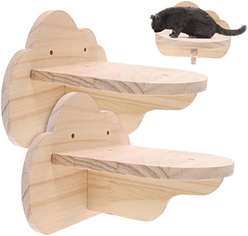 יארנוב 2 יחידות חתול קיר צעדים חתול מדפים קיטי קורן צעצועים לחתולים מקורה חתול מטפסים חתול סולם צעדים חתול טיפוס צעצוע חתול מוט חתול צעדים עץ חתול קיר צעדים עץ ריהוט חתול עץ