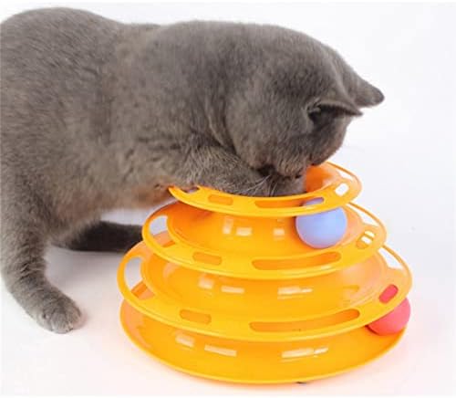 Jinyawei שלוש רמות צעצוע אינטליגנציה לחתול מצחיק מגדל חתולים פאזל סוכריות צבע טחנות טופר שעשוע צלחת אימוני הכדור