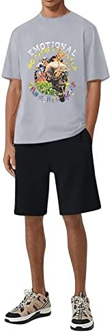 גברים 2-חתיכה קיץ סטי שרוול אופנה חולצות קצר או - צוואר מכנסיים ספורט מכנסיים גברים חליפות & מגבר; סטים לתקן חליפות