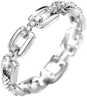 טבעת שרשרת גבול נשים בצורת יהלום מעוטרים זירקון טבעת אצבע טבעת טבעת טבעת טבעת נחושת טבעת פשוטה