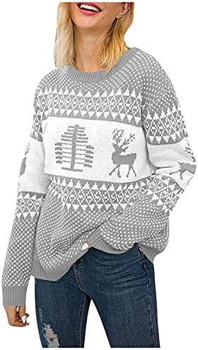 סוודר נפילה של YMOSRH סוודר פלוס צוואר עגול גודל עגול שרוול ארוך סוודר מודפס בסוודרים לסוודרים