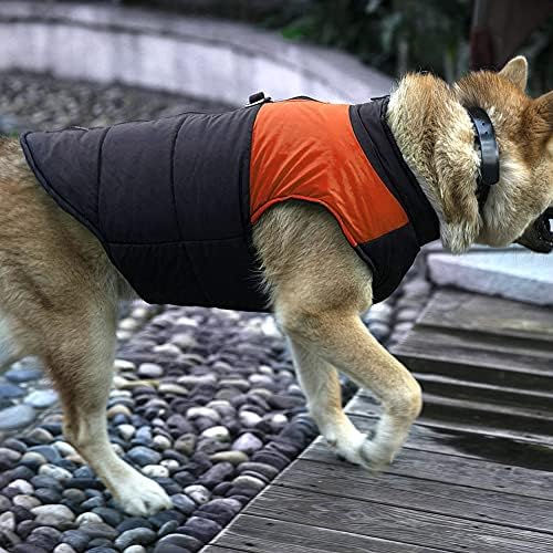 בגדי כלבים של TGOON, Polyest Pet Pet בגדים חמים במעילי חיית מחמד חיות מחמד כתום ז'קט למטה למסיבה