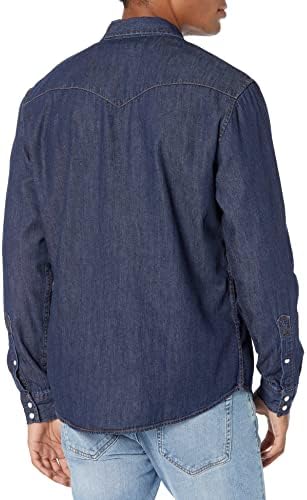חולצת ג ' ינס עם שרוול ארוך בכושר רגיל לגברים של אמזון יסודות