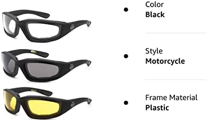 3 זוגות של מסוקים משקפיים מרופד מסגרת ברור צהוב עשן עדשה בלוק עבור חיצוני פעילות ספוט