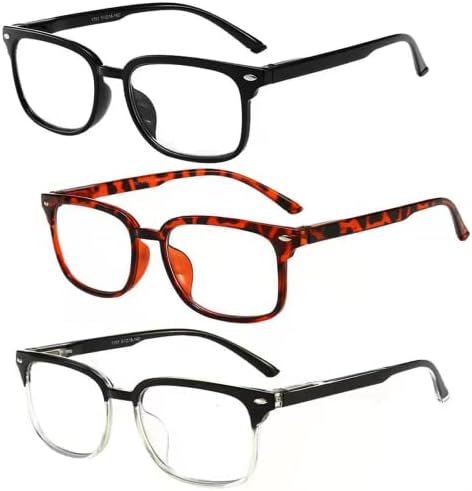 3 חבילה קצרי רואי משקפיים, קוצר ראייה משקפיים נשים גברים מלא מסגרת קל משקל מרחק משקפיים לנהיגה עם אביב נתקע