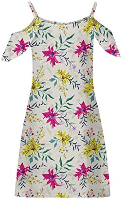 שמלת קיץ של Wenchyei לנשים 2023 קלע אופנה מיני שמלה בוהמית הדפס זורם מזדמן חלול שמלות חוף רופפות