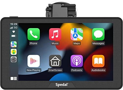 סטריאו לרכב נייד עם Carplay Wireless ו- Android Auto, Spedal Navicam-786 מסך רכב Apple Carplay Dash Mount, 7 נגן מולטימדיה של מסך מגע IPS עם קישור Bluetooth/מראה/google/siri/fm