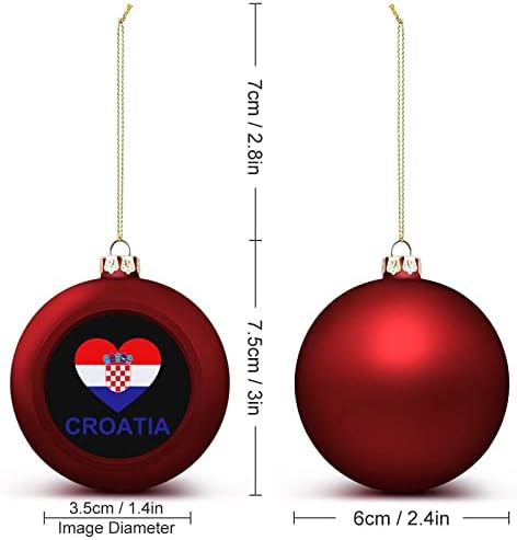 אהבה קרואטיה כדורי חג המולד קישוטי קישוטי קישוטי עץ חג המולד גדול