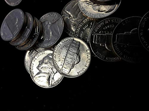 1964 P גליל שלם ג'פרסון ניקל - Gem Bu - לבן בוהק - מבריק ללא מחזור - Mint State Mint Mint