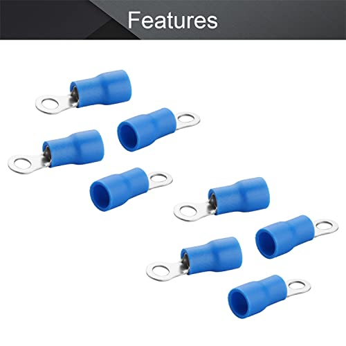 פילקט 100 יחידות 16-14 מסופי טבעת מבודדים מחברים מ ' 3 מסופי טבעת חוט חשמל מלחץ מחברים כחול