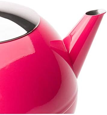 Bredemeijer Bella Ronde Fuchsia Teapot, נירוסטה, ורוד, 16.1 x 24.8 x 18.1 סמ