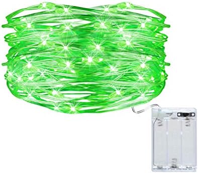 אורות פיות LED של CSHARE מופעלים סוללות, 1 חבילה 16ft/50 נוריות LED מיני חוט נחושת מופעל על סוללה St.Patrick's יום קישודים לחדר שינה, חג מולד, מסיבות, חתונה