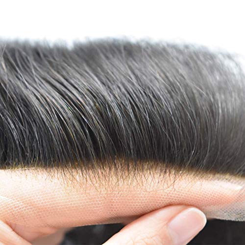 מלא צרפתית תחרה גברים של פאה נוכריות רמי שיער טבעי החלפת מולבן קשרים שוויצרי תחרה פאות עבור גברים מלא תחרה שיער מערכת