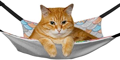 חתול ערסל דגים בקנה מידה חד קרן חתול מיטת כלוב חלון מוט תליית שטח חיסכון עבור חיות מחמד קטנות 16.9& 34; 13