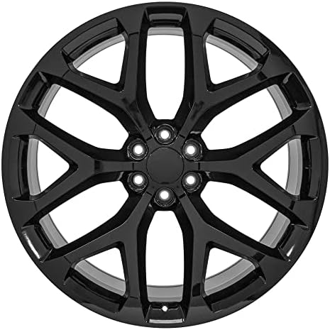 OE Wheels LLC 26 אינץ 'חישוקים מתאימים לשברולט סילברדו טאהו סיירה יוקון אסקאלדה CV98 שחור 26x10 חישוקים עם צמיגי Durun Hollander 5668