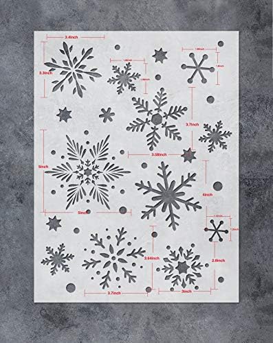 עיצובים פתיתי שלג אמנות סטנסיל - לשימוש חוזר שבלונות - חג המולד קישוט פתיתי שלג ציור תבנית עבור רהיטים, קיר, חלון, בד, עץ