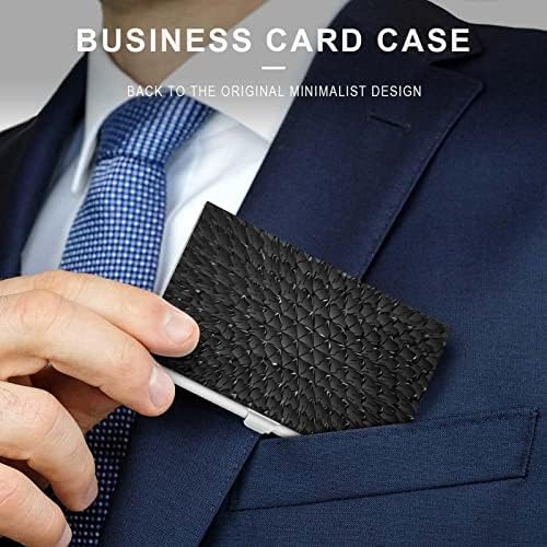 שחור דרקון עור עסקי כרטיס בעל כרטיס ארנק מתכת כרטיס מקרה עבור נשים גברים 3.7 * 2.2 סנטימטרים