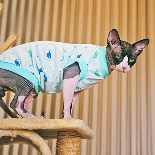 Sphynx CAT בגדי קיץ לחתולים רק חולצות טריקו חמודות כותנה חמודות של כותנה רכה נושמת אפוד עם חולצות חתלתול ללא שרוולים לספינקס