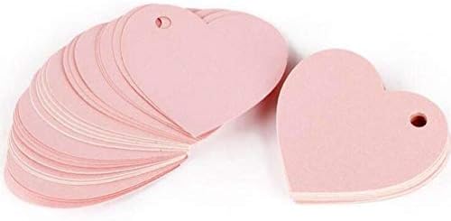 50 יחידות חג האהבה תגיות לב צורת לב תגי נייר קראפט תגי נייר לקונפטי לב למסיבת חתונה ליום האהבה