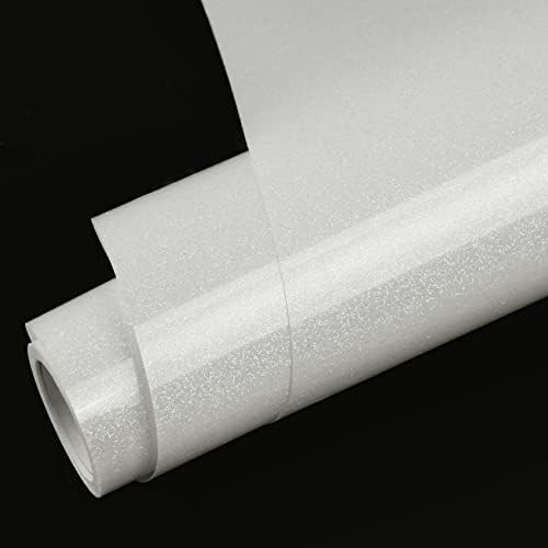 טורק לבן גליטר העברת חום ויניל רול 12 אינץ על 5 רגל ברזל על ויניל עבור חולצות אמנות