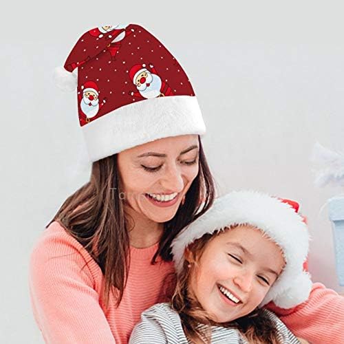 חג המולד סנטה כובע, שמח סנטה קלאוס חג המולד חג כובע למבוגרים, יוניסקס נוחות חג המולד כובעי לשנה חדשה חגיגי תלבושות חג מסיבת אירוע