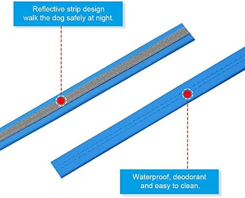 רצועת גור של גרנף, רצועה ארוכת רצועה ארוכת רצועה ארוכת רצועה עמידה של כלב עמיד לרצועה עמידה למים כלב עמיד לרצועה, נהדר לכלבים קטנים או בינוניים הריצה, הליכה, טיולים רגליים, כחול