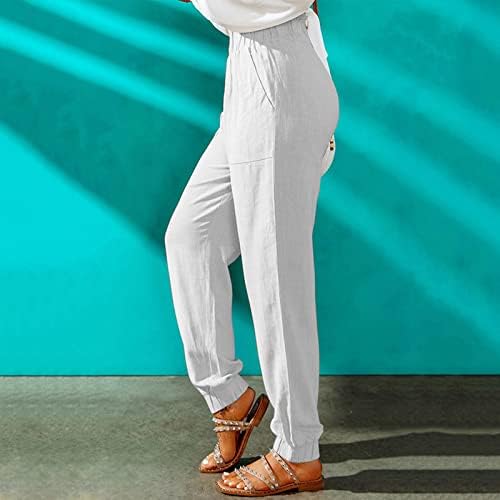 מכנסי טרנינג נשים לבן מכנסיים לנשים אטימות מכנסיים כיס מזדמן בתוספת גודל גבוהה בתוספת גודל חותלות עם