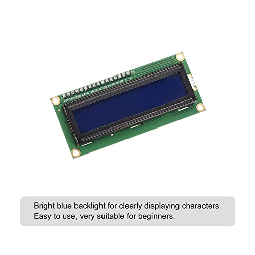 Meccanixity LCD 1602 מודול תצוגה 5V עם 16 סיכות, תאורה אחורית של מסך תצוגה כחול 16x2 מתאם ממשק מודול LCD