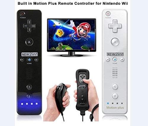 Wii Controller Breatence ו- Nunchuck Controller התואמים ל- Nintendo Wii & Wii U Console - עם מארז סיליקון ורצועת שורש כף היד