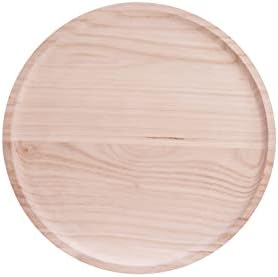 RM Roomers מגש עץ עגול לעיצוב, מגש דקורטיבי מעץ טבעי לשולחן קפה דלפק מטבח חווה אמבטיה