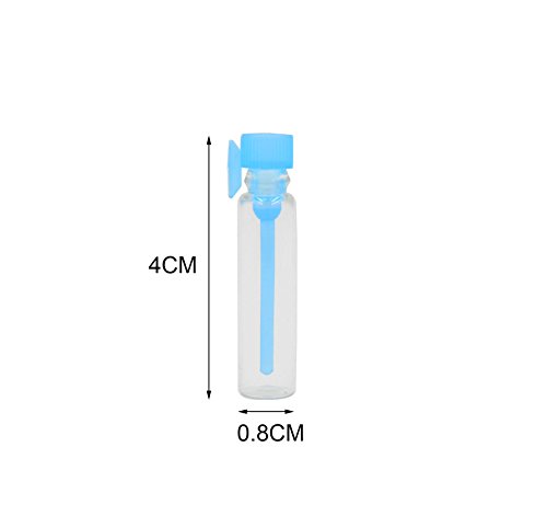 אלפנסאטל-100 יחידות 1 מיליליטר 1/4 דרם ריק זכוכית בושם / בושם מדגם בקבוקונים עם 0.5 מיליליטר 10 יחידות עירויים דגימות עבור שמני אתריים ארומתרפיה צבעוני כובעי עם מטלית נקייה