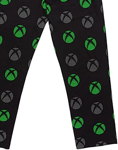 מכנסי טרקלין של Xbox Mens Black Game Console Console Pajamas Trusters Bottoms PJS