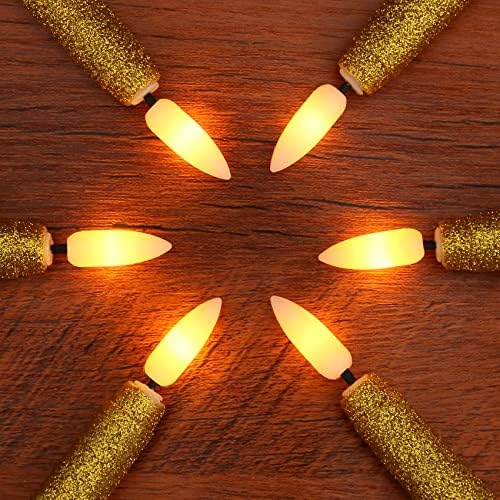 Duduta Gold Glitter Glitter נרות מחודדים חסרי פלימה עם טיימר מרחוק, סוללת LED מהבהבת המופעלת על סוללות פמוטים 11 אינץ 'של 12