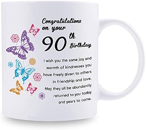 מתנות יום הולדת 90 לנשים-1933 מתנות יום הולדת לנשים, מתנות יום הולדת בן 90 ספל קפה לאמא, אישה, חברה, אחות, לה, עמית, עמית לעבודה-ספל קפה 11 עוז