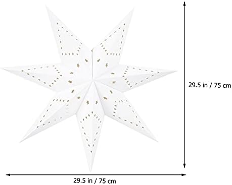 עיצוב טבעי של אברופאן 3 יחידות 7 כוכב מחודד פנס תקרת חג המולד חלול החוצה מנורה שלג מנורה צלל קישוט סטריאוסקופי נייר כוכב קליל לכיסוי חנות ביתי עיצוב חתונה