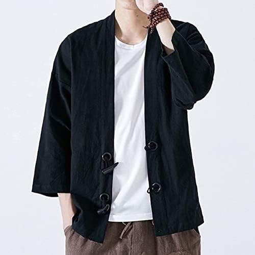מעילים לגברים אופנה יפנית יוקאטה מעיל מזדמן קימונו קמונו כותנה וינטג 'מעילים עליונים רופפים