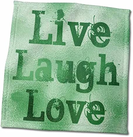 3 ורוד ויטראז 'ירוק חי, צחוק, אהבה-מילים מעוררות השראה-מגבת מוטיבציה, 15 איקס 22