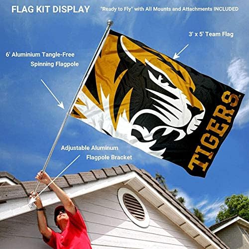 מיזורי טייגרס דגל מודגש ודגל סוגר מוט הצרור