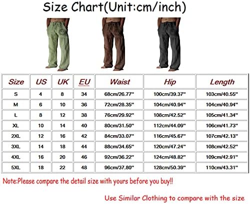 מכנסיים מותניים גבוהים לגברים מכנסי פשתן לגברים עכשוויים באיכות נוחה של פשתן רך מכנסיים צבעוניים בתוספת גודל