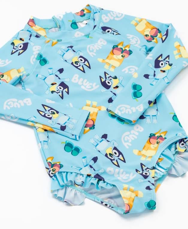 כחול בנות בגד ים / תינוק פעוטות כחול בינגו שחייה תלבושות ארוך שרוול עם ציצית
