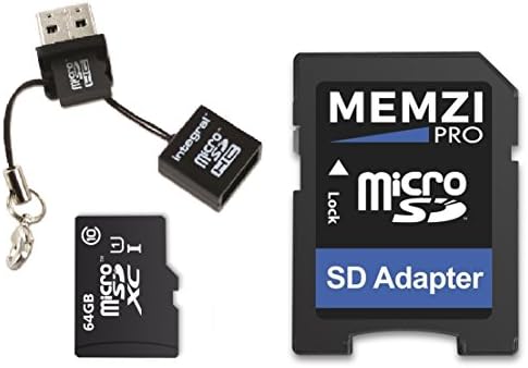 כרטיס זיכרון ממזי פרו 64 ג ' יגה-בייט 10 90 מגה-בייט/שניות עם מתאם מיקרו-אס-בי וקורא מיקרו-אס-בי לטלפונים סלולריים של סוני אקספריה סי או אקס-סי