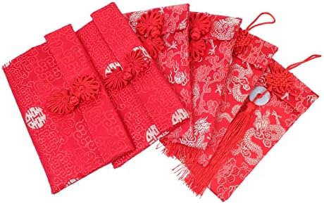 מעטפה אדומה סינית 6 יחידות דפוסים ייחודיים בסגנון סיני מנות אדומות לשנה חדשה מעטפת תיקית עיצוב חתונה מעטפות חתונה